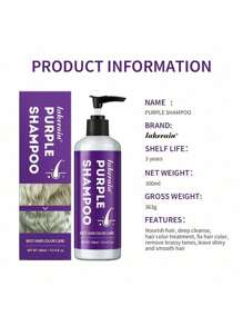 Lakerain紫色洗髮水，300毫升 - 清潔滋養漂白和去黃洗髮水 - 紫色 - 查看 10