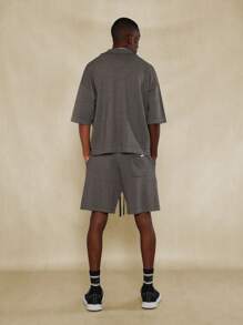 SUMWON Luxury Knit Summer Two Piece Polo Co Ord Set Ribbed Shorts Athletic Leisure Outdoor Performance Modern Loungewear Relaxed Bermuda