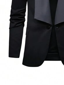 Calvornis Men'S Shawl Collar Blazer - Black - View 4