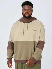 Manfinity NXTstreet Felpa con cappuccio casual in maglia a contrasto oversize da uomo, adatta per l'autunno e l'inverno