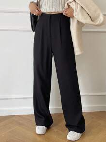 DAZY 女士纯色直筒商务休闲裤，女士正装裤秋冬