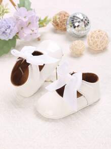Spring & Autumn 0-1 Years Old Infant Girls Princess Soft Sole Anti-Slip Prewalker Shoes, White - White - View 5