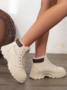 2024 Botas de nieve de invierno cálidas y suaves para mujer talla grande, estilo coreano para estudiantes