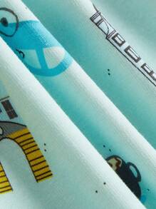 Cozy Pixies 2 件套卡通印花圆领长袖上衣和裤子贴身睡衣套装，适合男婴和女婴 - 綠色 - 查看 10