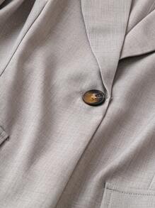Calvaya Traje informal de chaqueta y pantalones de unicolor para primavera y otoño de talla grande