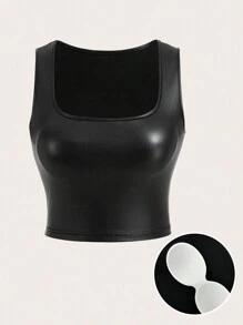 Chiquease Women's Summer Fashion Square Neck Tank Top - Black - View 3