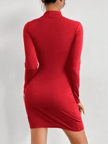 Chiquease Vestido sin mangas con abertura sexy para ropa de Año Nuevo - Rojo - Ver 2