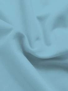 Manfinity Dauomo Áo thun nam tay ngắn cổ đứng màu trơn, mùa hè - Màu xanh nhạt - Xem 3