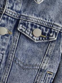 Áo khoác denim trẻ em đa năng thường ngày - Rửa trung bình - Xem 5