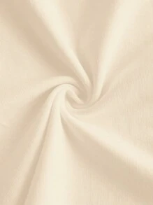 SHEIN EZwear Áo kiểu dáng tối giản, họa tiết kẻ caro, cổ tròn, ôm sát, thích hợp cho mùa hè, dành cho nữ. Chất liệu cotton. - Màu be - Xem 5