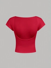 SHEIN Girlism 2 Stücke/Set gestrickte Kurzarm T-Shirts für Tween-Mädchen, Lässig