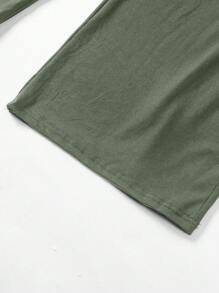 SHEIN Unity Bộ áo liền quần màu trơn đơn giản dành cho nữ để mặc hàng ngày - màu xanh lá - Xem 8