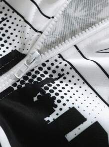 Manfinity LEGND 大码男式卡通印花拉链连帽休闲运动衫 - 白色 - 查看 7