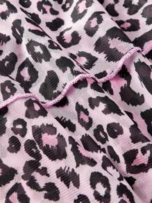 ROMWE J-Fashion Plus Size Halter Backless Leopard Print Layered Mini Dress