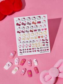 HELLO KITTY AND FRIENDS | SHEIN 猫咪美甲贴纸套装，情人节 - 彩色 - 查看 2