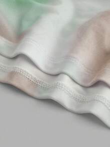 SHEIN Essnce Casual Summer Tanks Tie Dye Ruched Strapless Crop Top  Going Out Tops Summer Shirts Summer Fits - Green - View 4