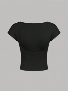 SHEIN Girlism 2 Stücke/Set gestrickte Kurzarm T-Shirts für Tween-Mädchen, Lässig