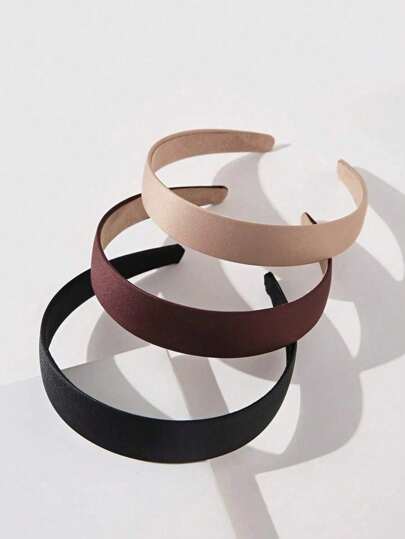 3pcs Multi-Color Simple Headbands For Women, Everyday Wear