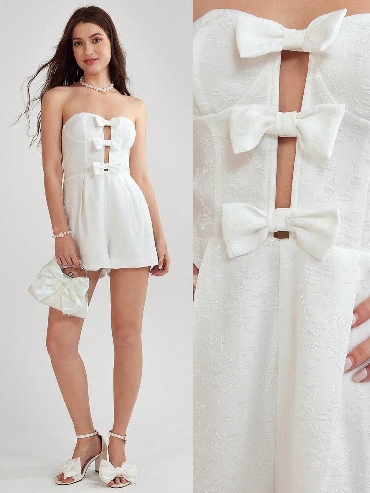 Women's Solid Color Simple Daily Strapless Jumpsuit