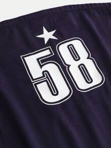 SHEIN Girlism 少女編織純色數字印花圖案胸衣無肩帶上衣