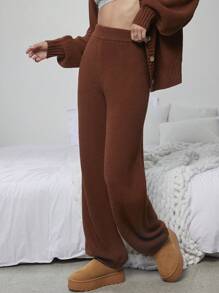 WESTFADE Boho Casual Sweater Lounge Pants - Rust Brown - View 3