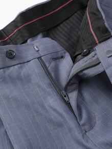 Manfinity Mode Men's Spring/Autumn Dress Striped Single-Breasted Vest And Pants Business Suit Set - Grey - View 5