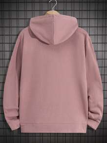 RueChic Cotton Men Letter Printed Regular Hoodie Set - Pink - View 11