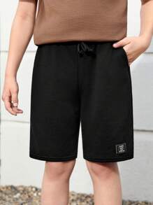 SHEIN Leap Crew Tween Boy 2 Packs Patched Detail Track Shorts - Multicolor - View 7