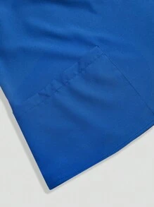 TaskEZ 大码女式纯色V领短袖上衣（带口袋和裤子）护理服、大码制服和手术服 - 藍色 - 查看 8