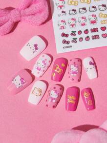 HELLO KITTY AND FRIENDS | SHEIN 猫咪美甲贴纸套装，情人节 - 彩色 - 查看 8