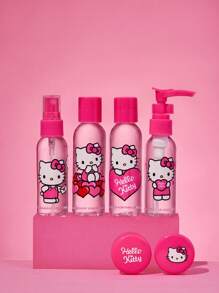 HELLO KITTY AND FRIENDS | SHEIN 6 个卡通 图案透明便携式补充瓶 (10g*2、40ml*2、60ml*2) - 粉色 - 查看 2