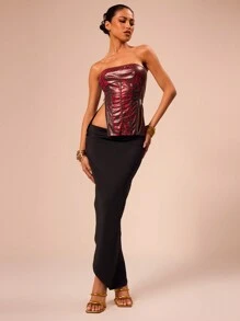 MUSERA Áo corset có khóa kéo, thích hợp mặc đi chơi, đi nghỉ mát, mùa xuân hè, thanh lịch, gợi cảm, đi du lịch. - Nhiều màu - Xem 4