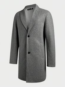 Manfinity VCAY Men's Slim-Fit Casual Long Sleeve Jacket, Suitable For Fall & Winter - Light Grey - View 7