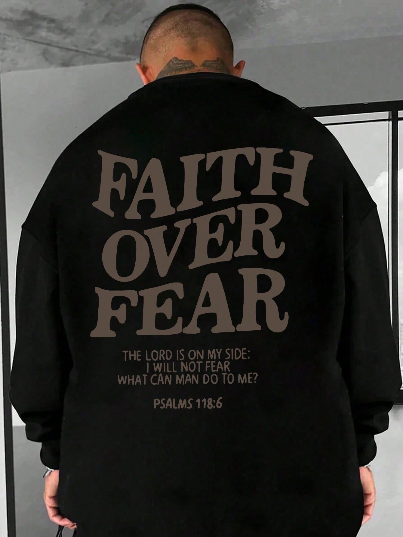 Manfinity Dauomo Plus Size Men's Crewneck Long Sleeve Letter And Dove Print Casual Sweatshirt