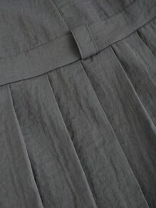 Sweetra 女式春夏拼色长袖褶边休闲连衣裙 - 灰色 - 查看 4