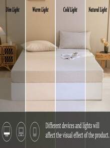 3pcs Solid Color Linen Bedsheet Set - Beige - View 15