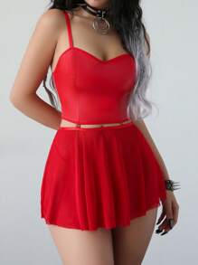 Bộ 3 bộ đồ lót nữ ren không dây gợi cảm - Đỏ - Xem 4