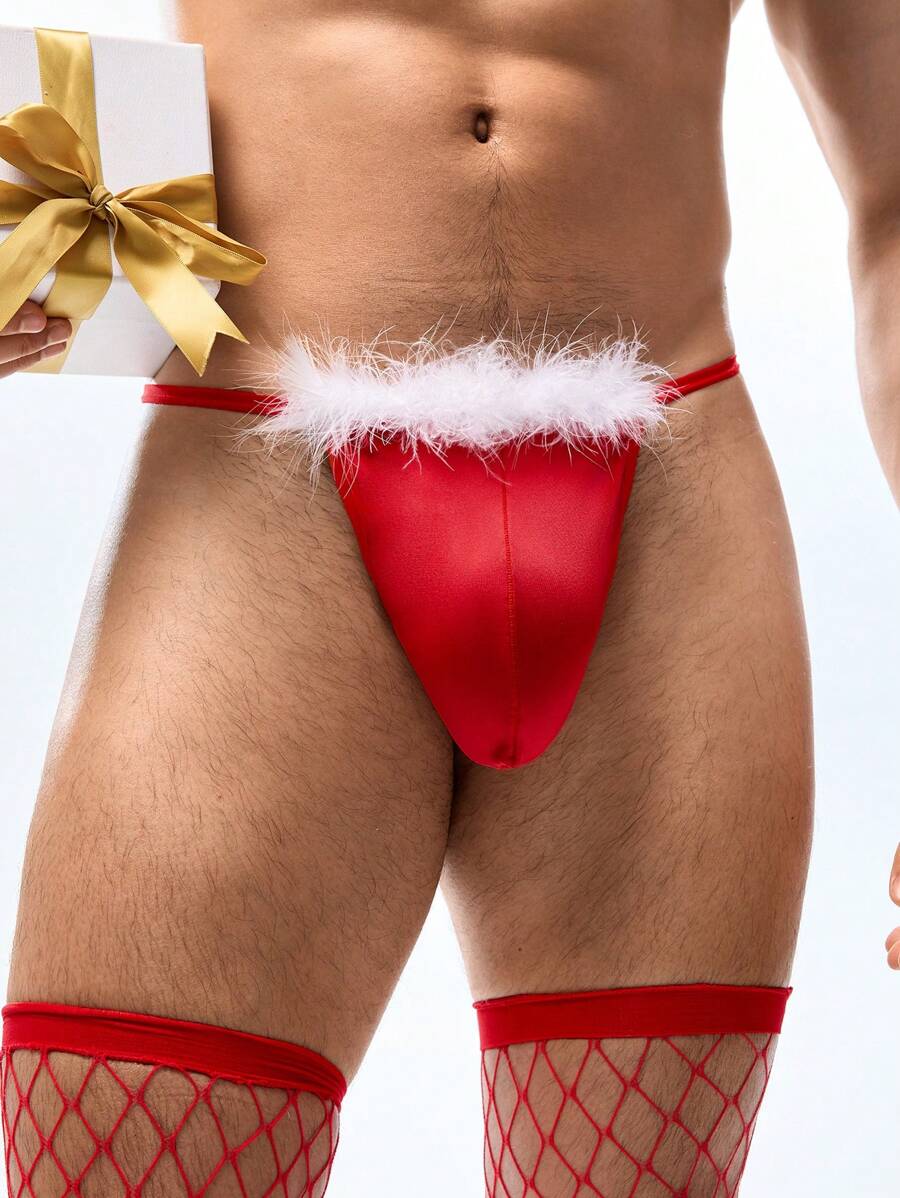 Men's Furry Splice Thong Underwear