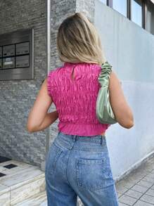 Forever 21 Pink Sleeveless Cropped Camisole, Summer - Pink - View 2