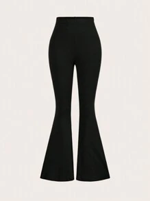 SHEIN EZwear 3pcs Women Leopard & Zebra Print Elastic Waist Flared Tight Pants Set, Suitable For Spring, Summer, Autumn