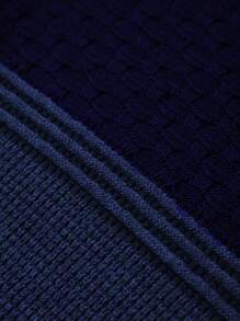 RueChic Men Colourblock Jumper - Navy Blue - View 4