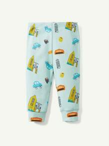 Cozy Pixies 2 件套卡通印花圆领长袖上衣和裤子贴身睡衣套装，适合男婴和女婴 - 綠色 - 查看 9