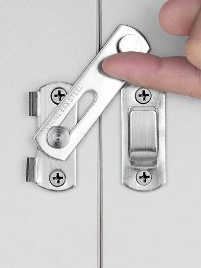 SHEIN 1pc Stainless Steel Door Latch With Bolt, Bathroom Security Lock, Locks, Anti-Theft, For Shed, Pet Cage And Barn Door Christmas For Holiday Gift Giving