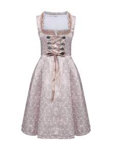 女士慕尼黑啤酒节服装 2 件套德国传统连衣裙啤酒节服装 - 粉色 - 查看 3