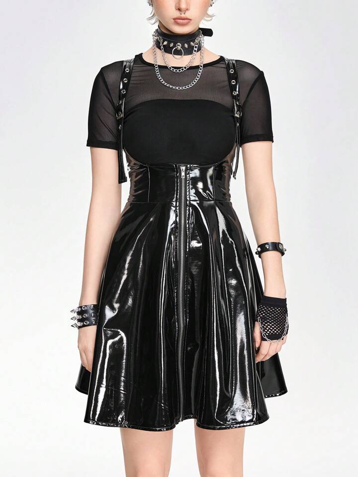 junior flare dresses Kesha Leather Dress – Malika Rajani main image 1