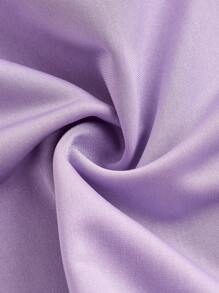 SHEIN Girlism Tween 女童休闲纯色荷叶边下摆 A 字形紫色裙子搭配紧身裤运动套装 - 淡紫色 - 查看 5