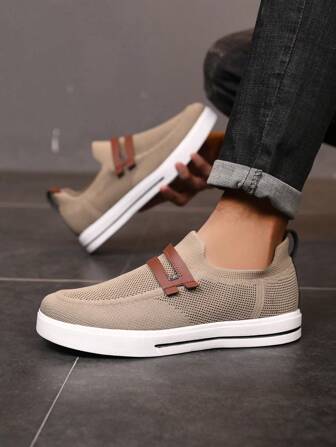 Men's Slip-On Low-Top Anti-Slip Skateboard Shoes, Comfortable Non-Slip Casual Sports Shoes, Outdoor Footwear