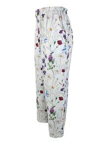 女士休闲花卉印花裤 - 彩色 - 查看 4