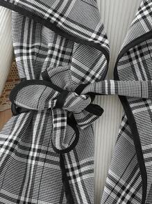 Girls' Casual Plaid Pattern Jacket - Multicolor - View 6