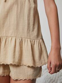 WESTFADE 100% 纯棉 Coquette 蝴蝶结娃娃装休闲吊带背心 - 卡其色 - 查看 10